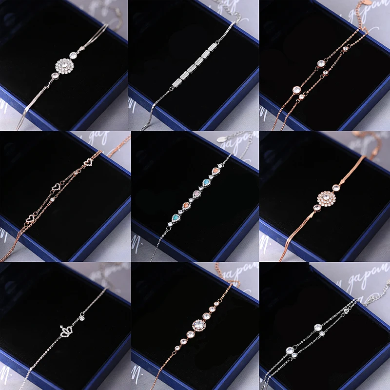 

40 Pieces/Lot Cute Style Hand Decoration Jewelry Couple Pendants Link Chain Bracelets For Women