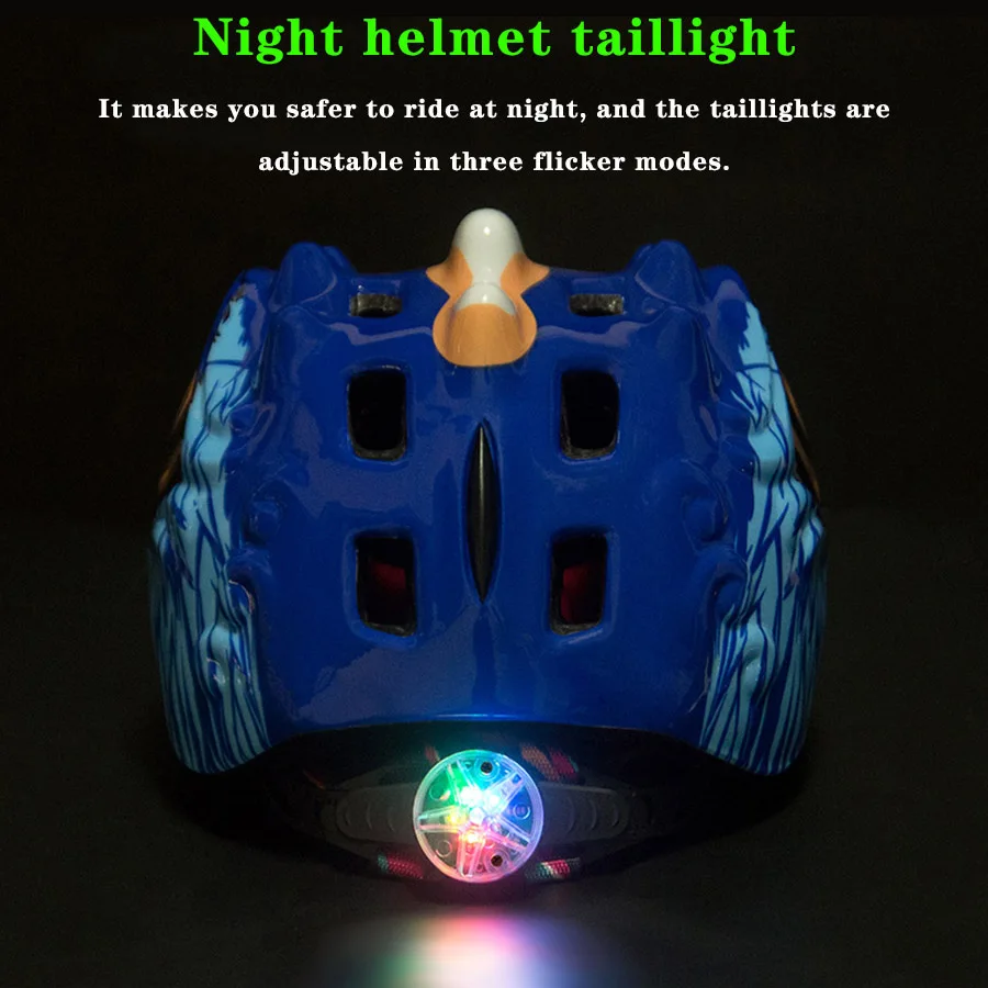 Детский велосипедный шлем с задним светильником детский спортивный для катания