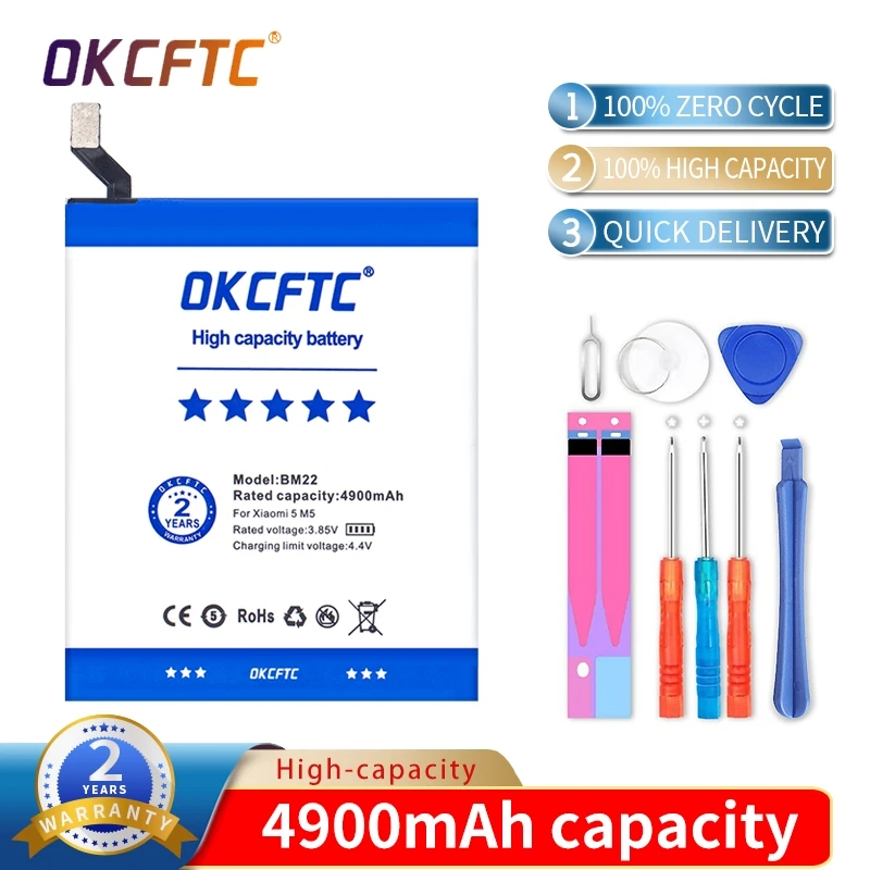 

Original 4900mAh BM22 Battery For Xiaomi 5 Mi5 M5 bateria Replacement Phone Batteries Accumulator With Repair Tools Kit