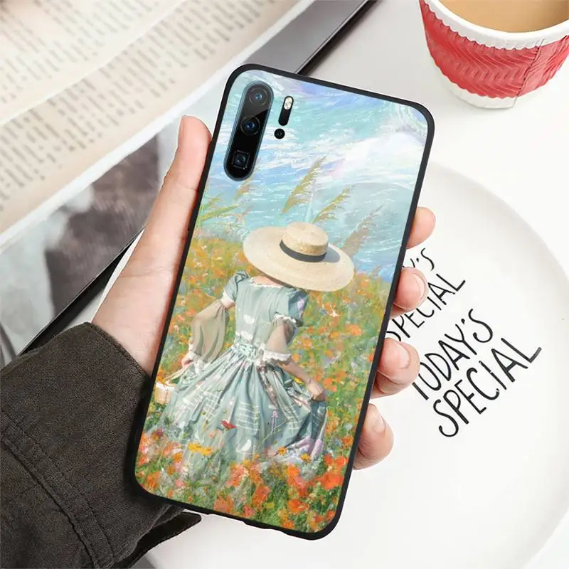 

Art oil painting illustration beautiful Phone Case For Huawei P40 P20 P30 lite Pro P Smart 2019 Mate 40 20 10 Lite Pro Nova 5t