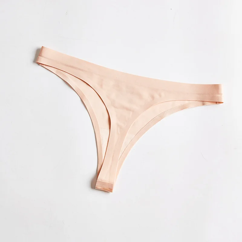 

Women Seamless Underpants Sexy Thong Taste Transparent Ice One Piece Seamless Women's Briefs Head T-pants