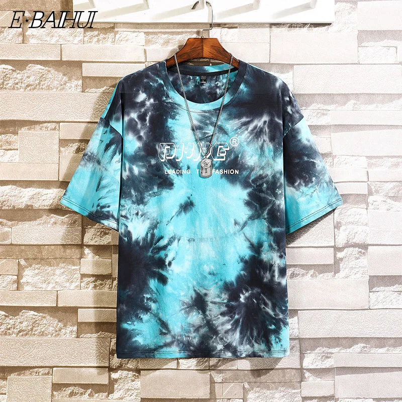 

E-BAIHUI, черная футболка для мужчин 2020, большой размер, хлопок, панк, хип-хоп, Японская уличная одежда, Harajuku, Мужская футболка