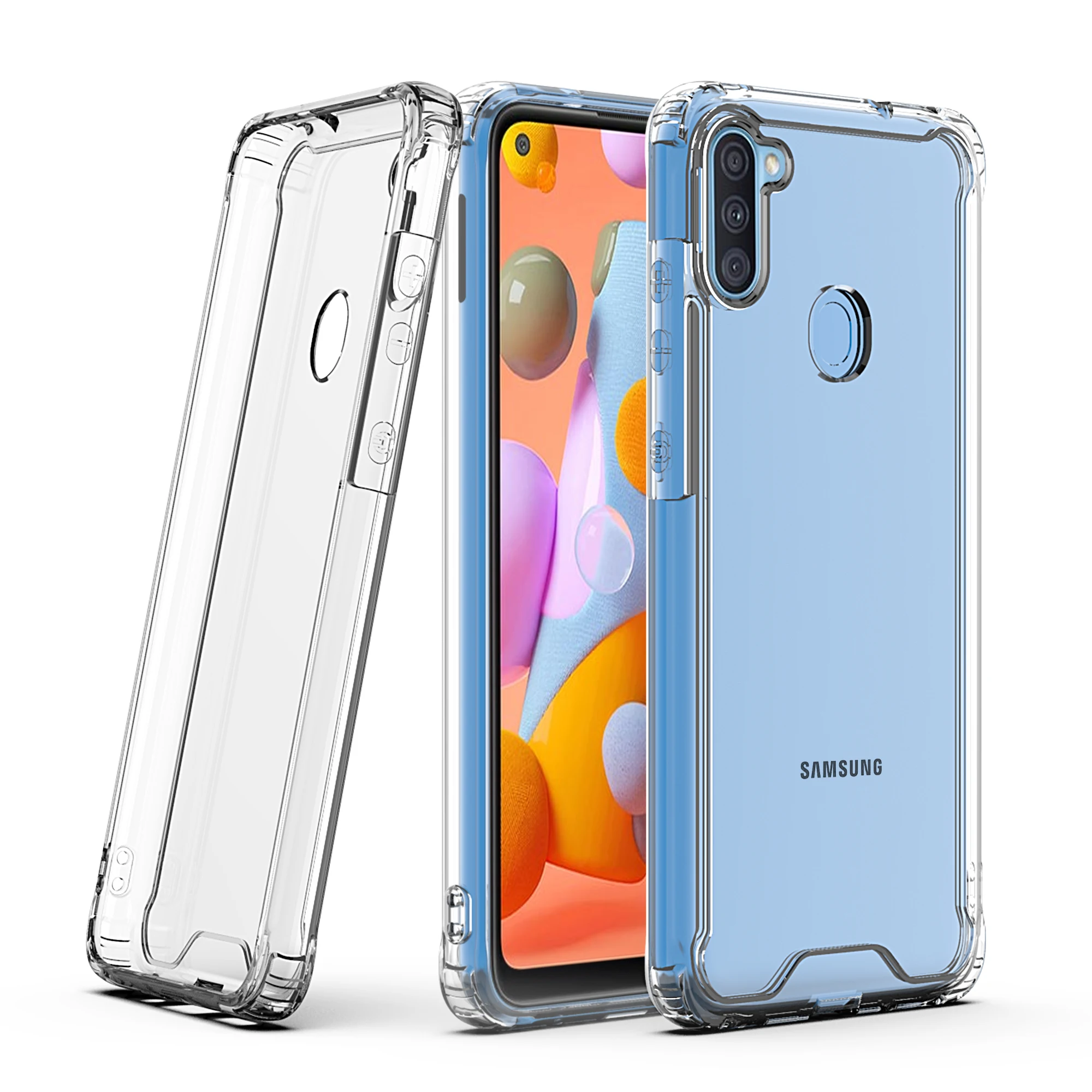 Мобильный телефон чехол для Samsung Galaxy A11 A Series PC акриловый Haerd Роскошный прозрачный