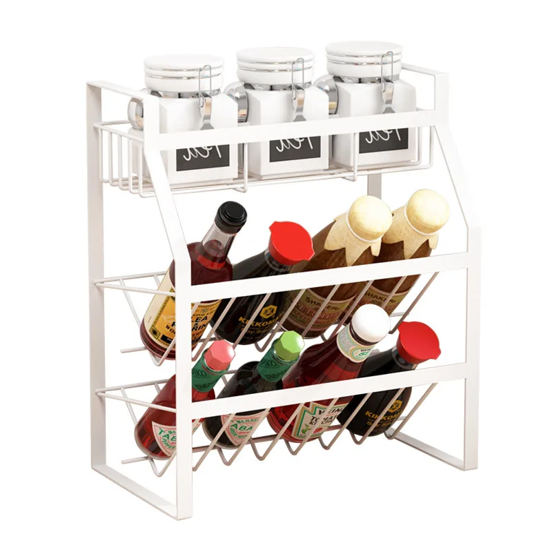 

Tieyi Seasoning Bottle Storage Kitchen Shelf New Multifunctional Three-layer Seasoning Shelf