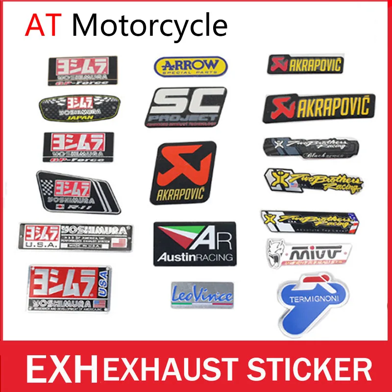 

3D Universal Sticker Aluminum Heat-resistant Motorcycle Exhaust Pipe Decal Sticker For Scorpio Twobrothers Ak Arrow