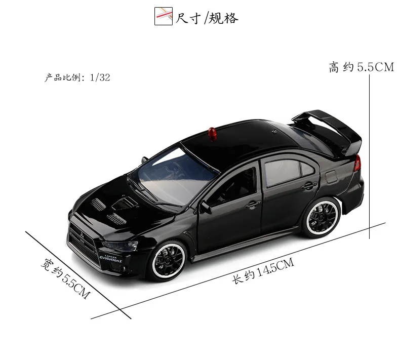 Реалистичная сирена для полицейского автомобиля Mitsubishi EVO Lancer 9 в масштабе