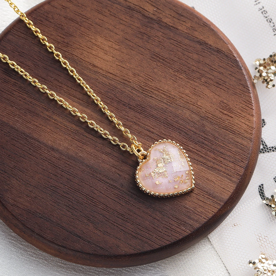 Романтический милый красочный в форме сердца кулон-цепочка для женщин и девочек