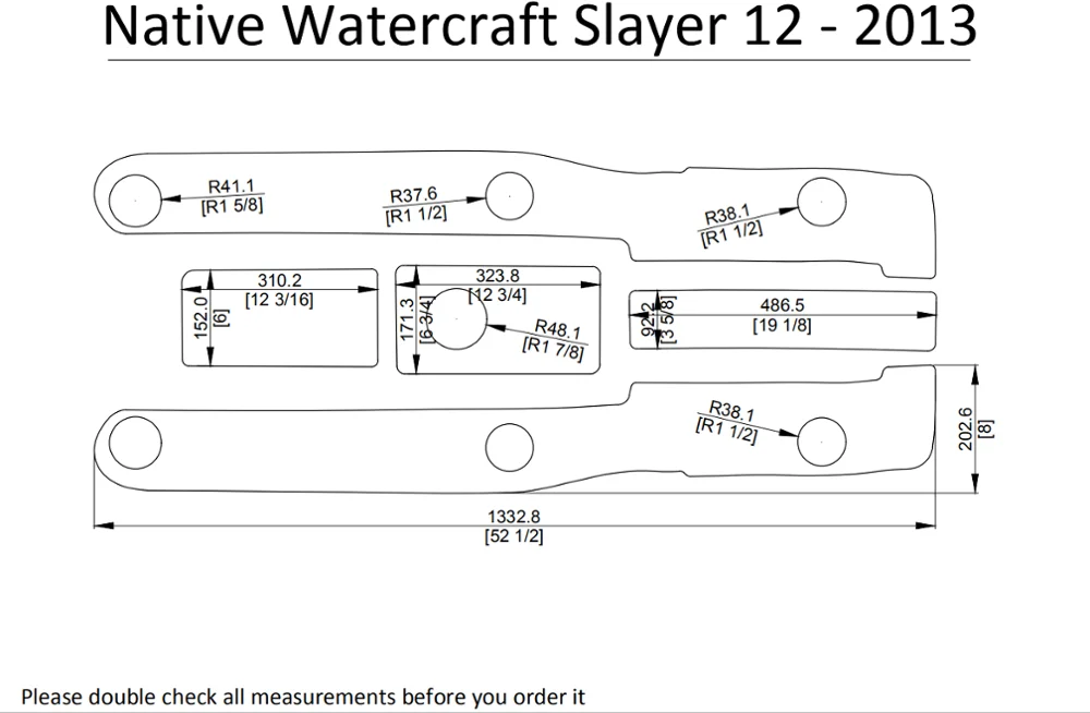

2013 Native Watercraft Slayer 12 Kayak Boat EVA Decking Mat Pads Kit 1/4"