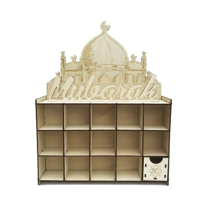 

Деревянный ящик ИД Мубарак Рамадан Адвент календарь обратный отсчет Мусульманский Исламский Декор Орнамент вечерние принадлежности