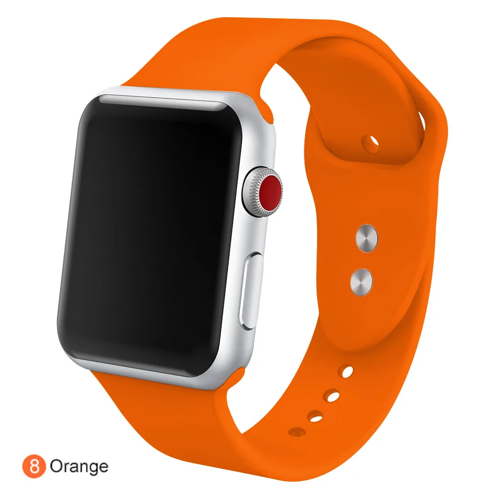 Ремешок для часов для Apple 38 мм 42 мм iWatch 5 ремешок 44 мм 40 мм Ремень спортивный силиконовый браслет часы аксессуары для Apple 5 4 3 2 1 - Цвет ремешка: 8
