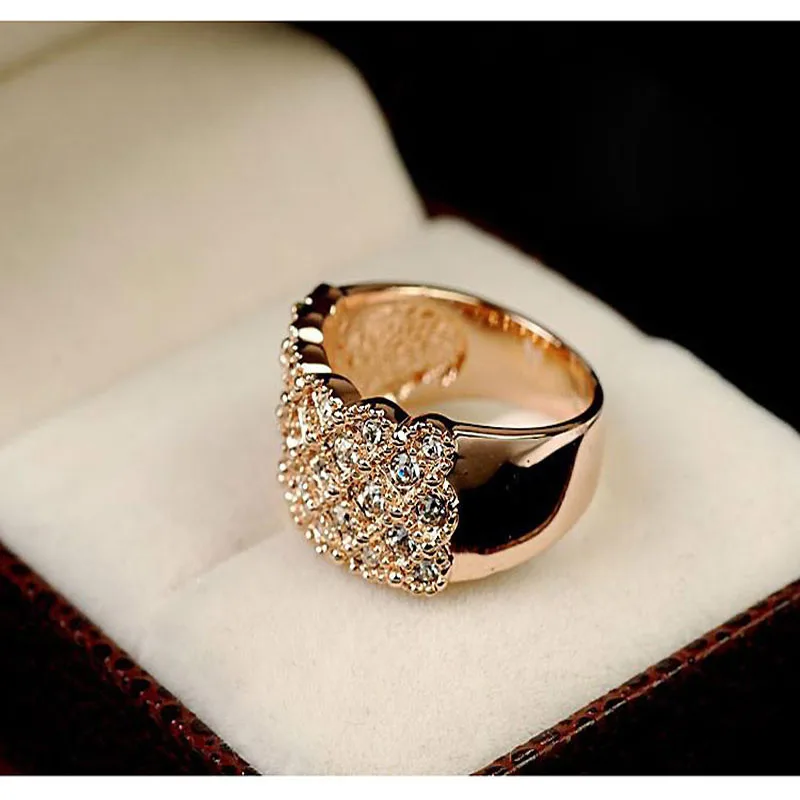 Австрийские хрустальные Широкие Свадебные кольца на палец для женщин с