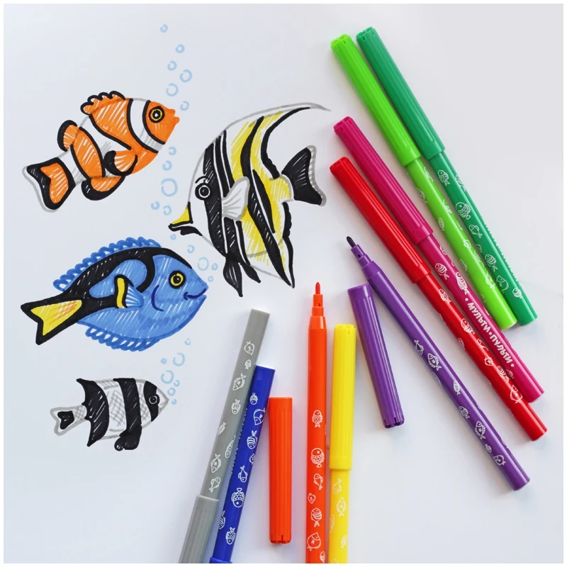 Фломастеры Мульти-Пульти &quotЕнот на рыбалке&quot 10 цветов блистер | Канцтовары для