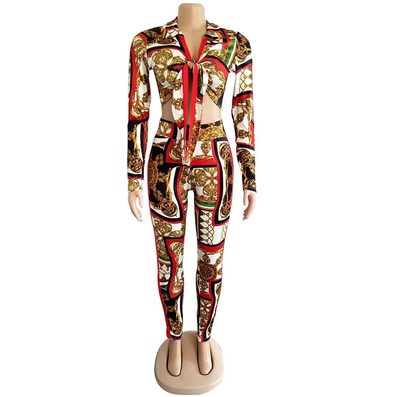 

European And American New Sexy Women's 3D Printed Two-piece Deep V-neck Snake Pattern Nightclub Party Set