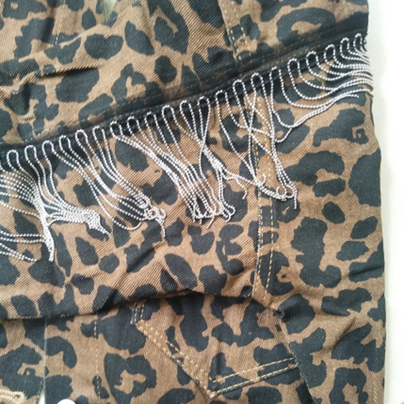 Женская джинсовая куртка в винтажном стиле с леопардовым принтом модная бомбер