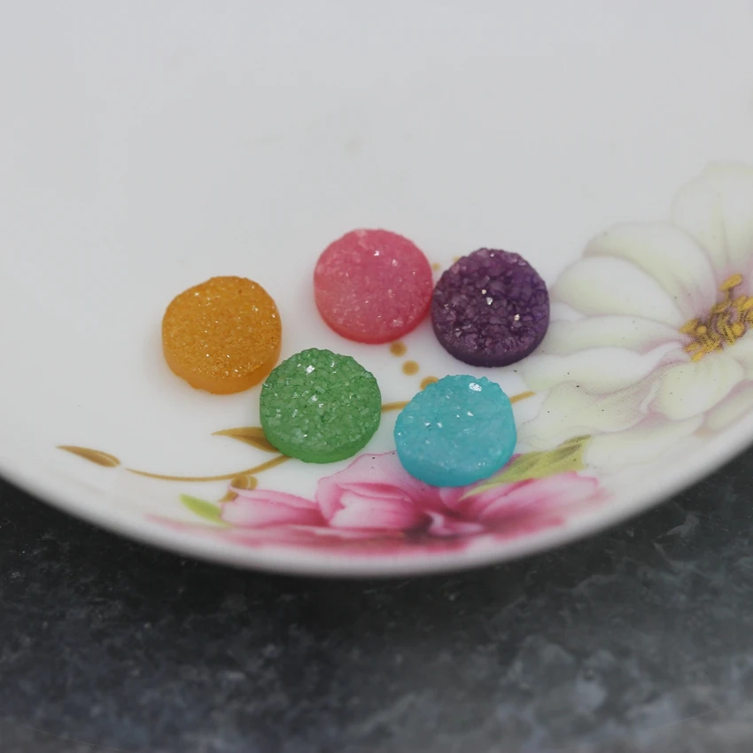 Плоские круглые бусины-кабошоны из драгоценных камней драгоценностей оптом 5