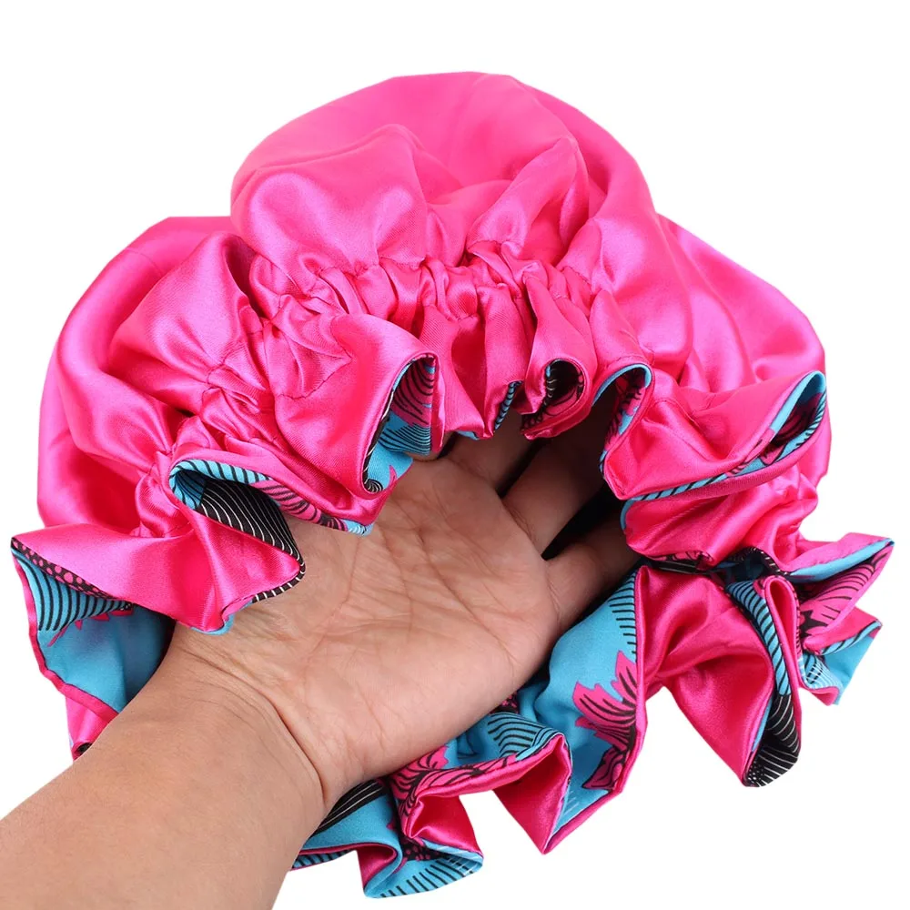 Женский атласный тюрбан двухслойная эластичная большая африканская шляпа из