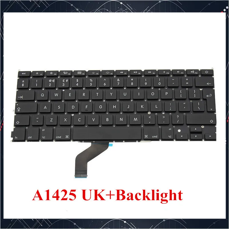 Новая клавиатура A1425 UK с подсветкой для Apple Macbook Pro retina 1" A1425 британский английский ноутбук клавиатура 2012 2013 года