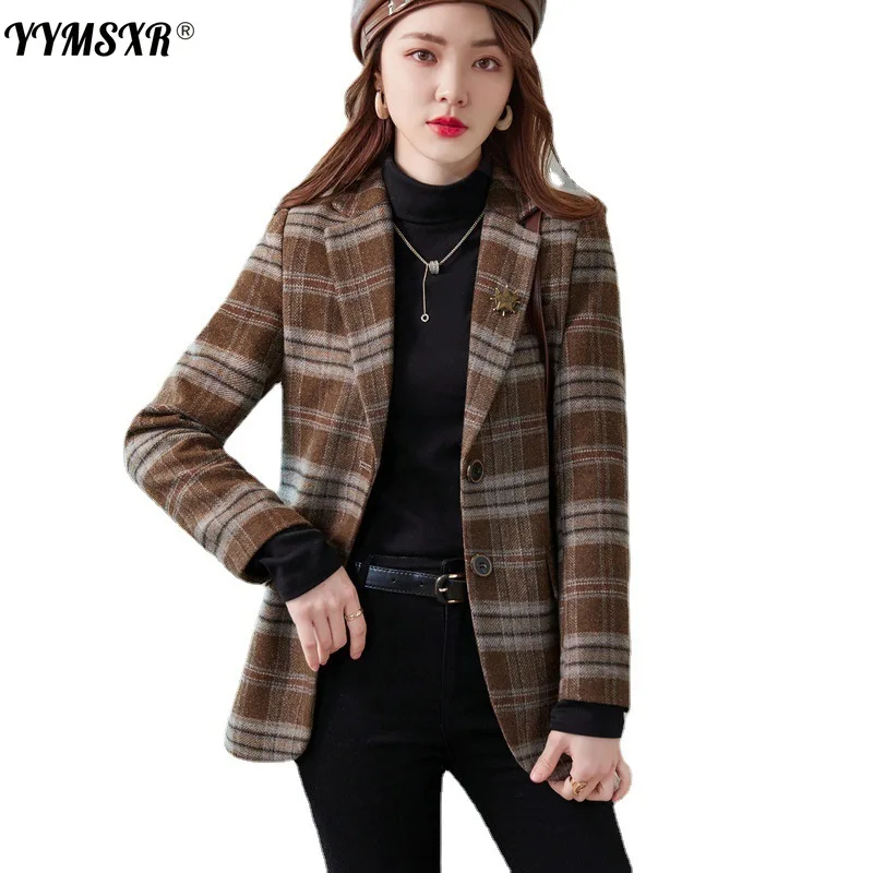 High-quality  Women's 2022 Autumn and Winter New Long-sleeved Professional Small Suit Formal Wear Female Coat