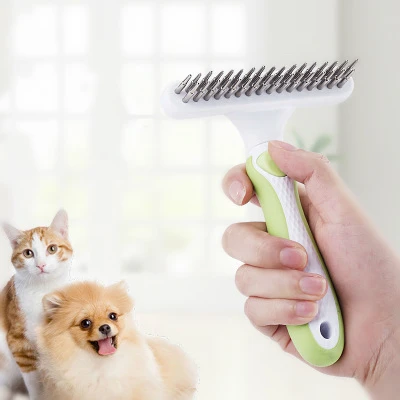 

Pet Double-Row Rake Comb, Remove Knot Pet Comb, Pet Cleaning Supplies, Pet Comb, Universal For Cats and Dogs Dog Grooming