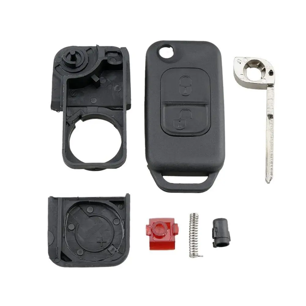 

Flip Folding car Shell Remote Key Fob Case 2 Button For For Benz SLK E113 A C E S W168 W202 W203