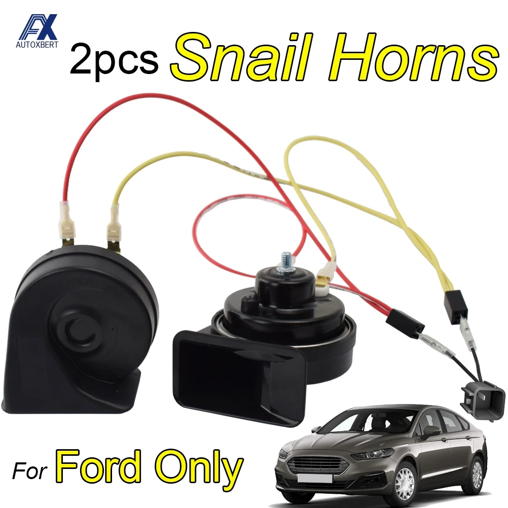 12V 125db Loud 410/510Hz Dual Pitch Snail Horn For Ford Focus Fiesta Mondeo C-Max Kuga KA Expedition Ecosport Edge F-150