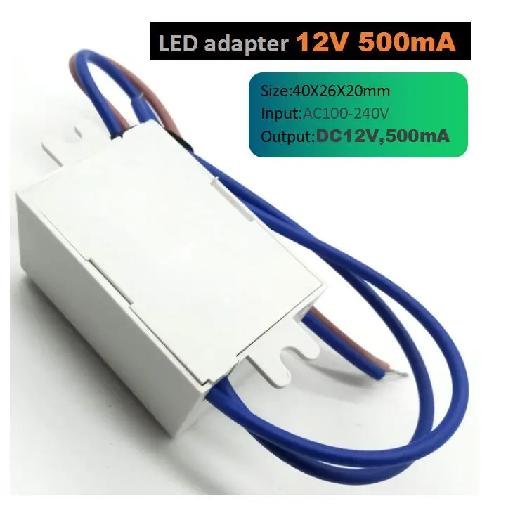 MR16 Мини светодиодный адаптер AC/DC адаптеры 6W DC 12V 500mA драйвер|Трансформаторы систем