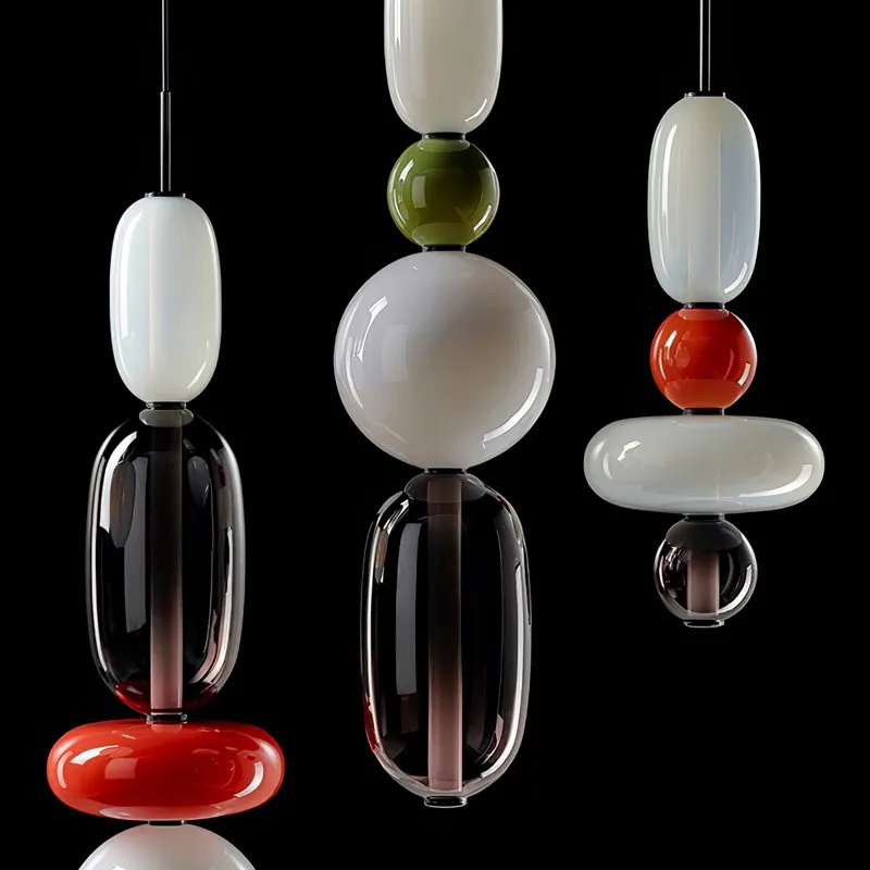 Lámpara colgante de cristal para sala de estar, luz colgante de burbujas de diseñador para restaurante y cafetería