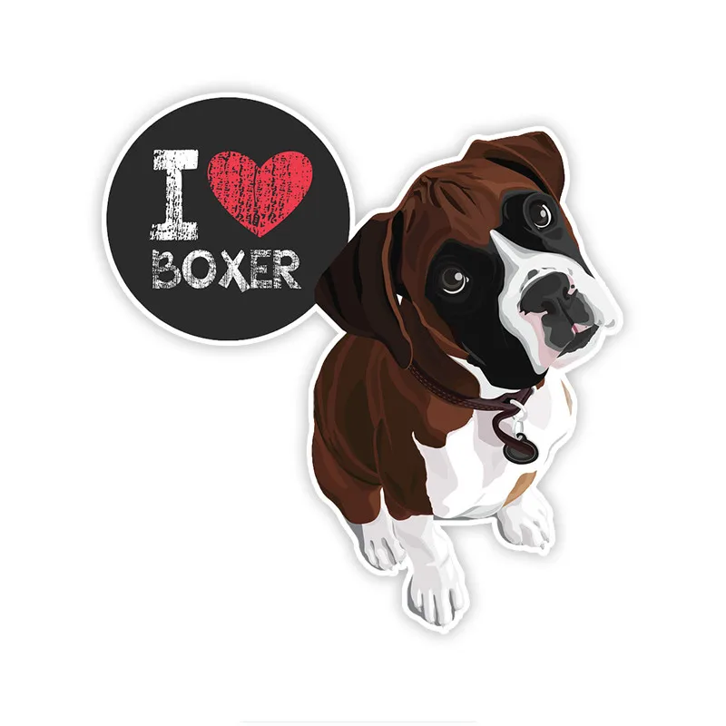 

Beautiful Cartoon Boxer Dog Car Sticker Vinyl Auto Motorcycle Accessories Waterproof Sunscreen Scratch-Proof Sticker Kk15*15cm