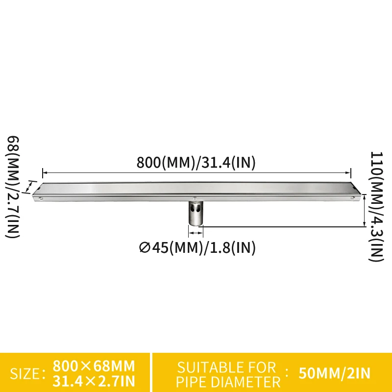 80 Mid Deep Seal Матовый 304 душ из нержавеющей стали для ванной комнаты, непромокаемые напольные Дренажные Сетки - Цвет: 80 Mid Deep Seal