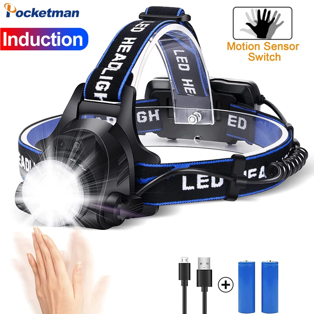 Фонарь налобный Аккумуляторный с датчиком движения 3 режима | Освещение