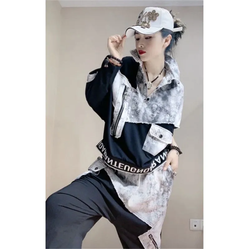 

Max LuLu Spring Korean Designer Fashion Womens Punk Patchwork Two Pieces Sets Ladies Loose Fitness Tops And Elastic Harem Pants