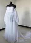 Женский свадебный халат в белый горошек