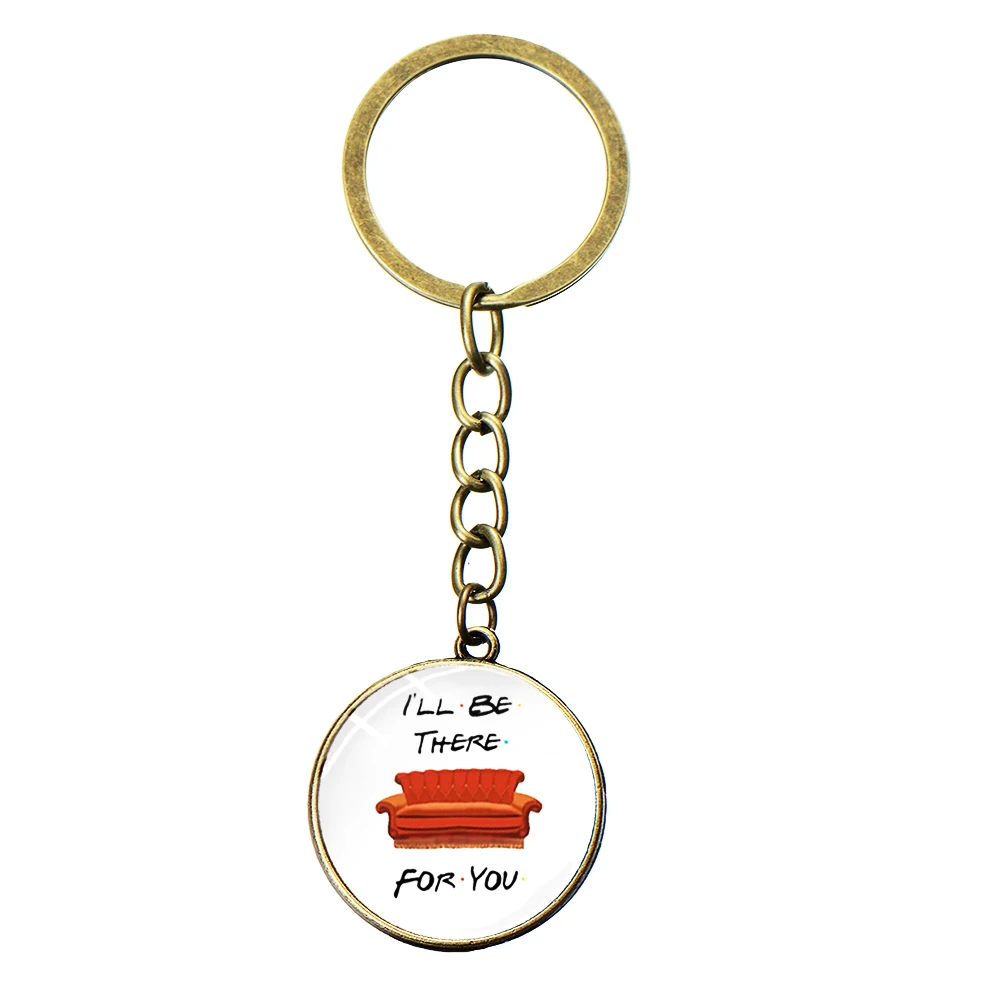 Style 27 SONGDA Newest Friends TV Show Keychain 25th Anniversary Series Cartoon Fun Pattern Glass Dome Pendant Key Chain for Good Friend - Цвет: Style 27