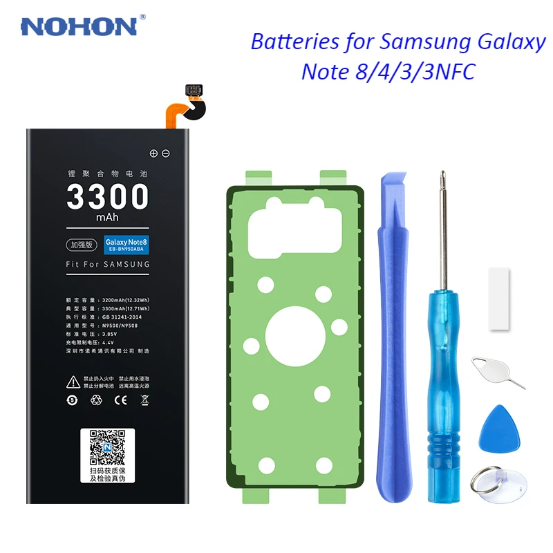 Аккумулятор NOHON для телефона Samsung Galaxy Note 8 4 3 Note3 NFC N9000 N9005 N9006 Note4 N9100 N910X Note8 N9500 N9508