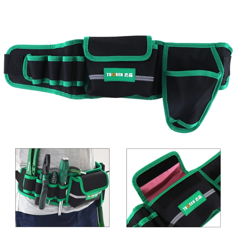 

Tuosen Multifunction Durable Waterproof Waist Tool Bag Belt Electrician Repair Tool Holder Pouch Organizer With Electric Drill P