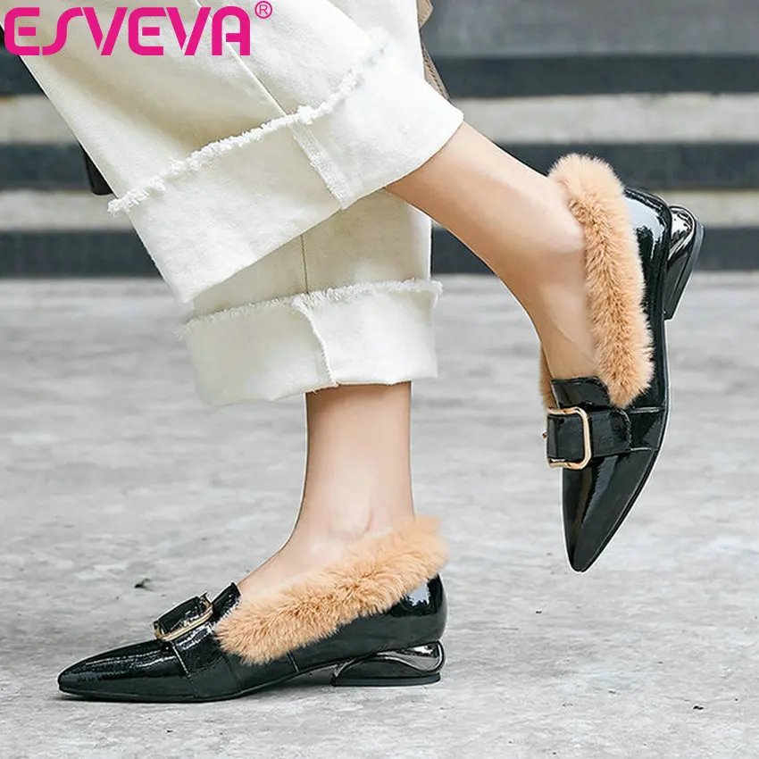 Женские туфли лодочки ESVEVA повседневные ручной работы на низком квадратном