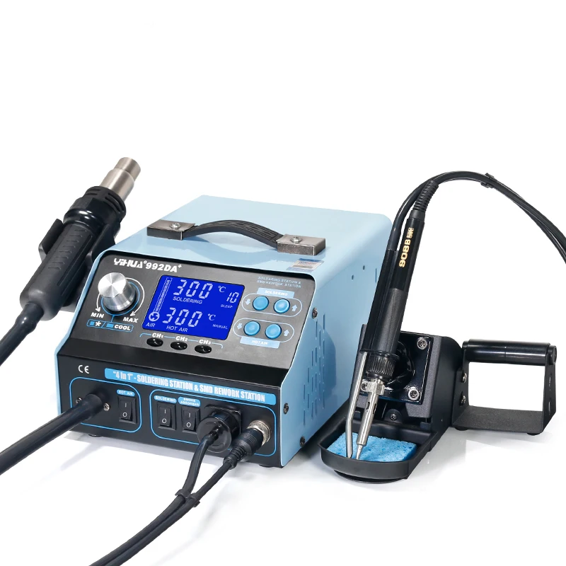 YIHUA 992DA+ 3 в 1 Цифровой регулируемый дисплей паяльная станция горячего воздуха дымовая вакуумная паяльная станция BGA паяльная станция