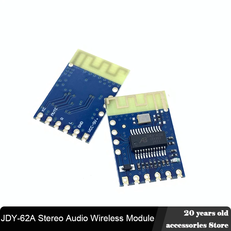 

JDY-62A Mini BLE 5.0 Bluetooth Stereo Audio Wireless Module Board 5V Dual Channel JDY 62 For Android IOS Automatic Sleep JDY-62
