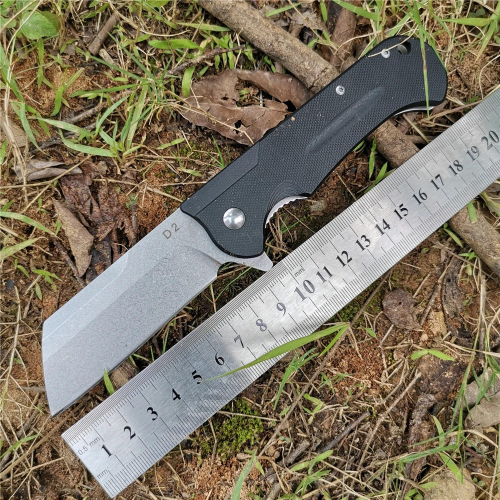 Карманный складной нож D2 система с атласным лезвием и рукояткой из G10 3 цвета для
