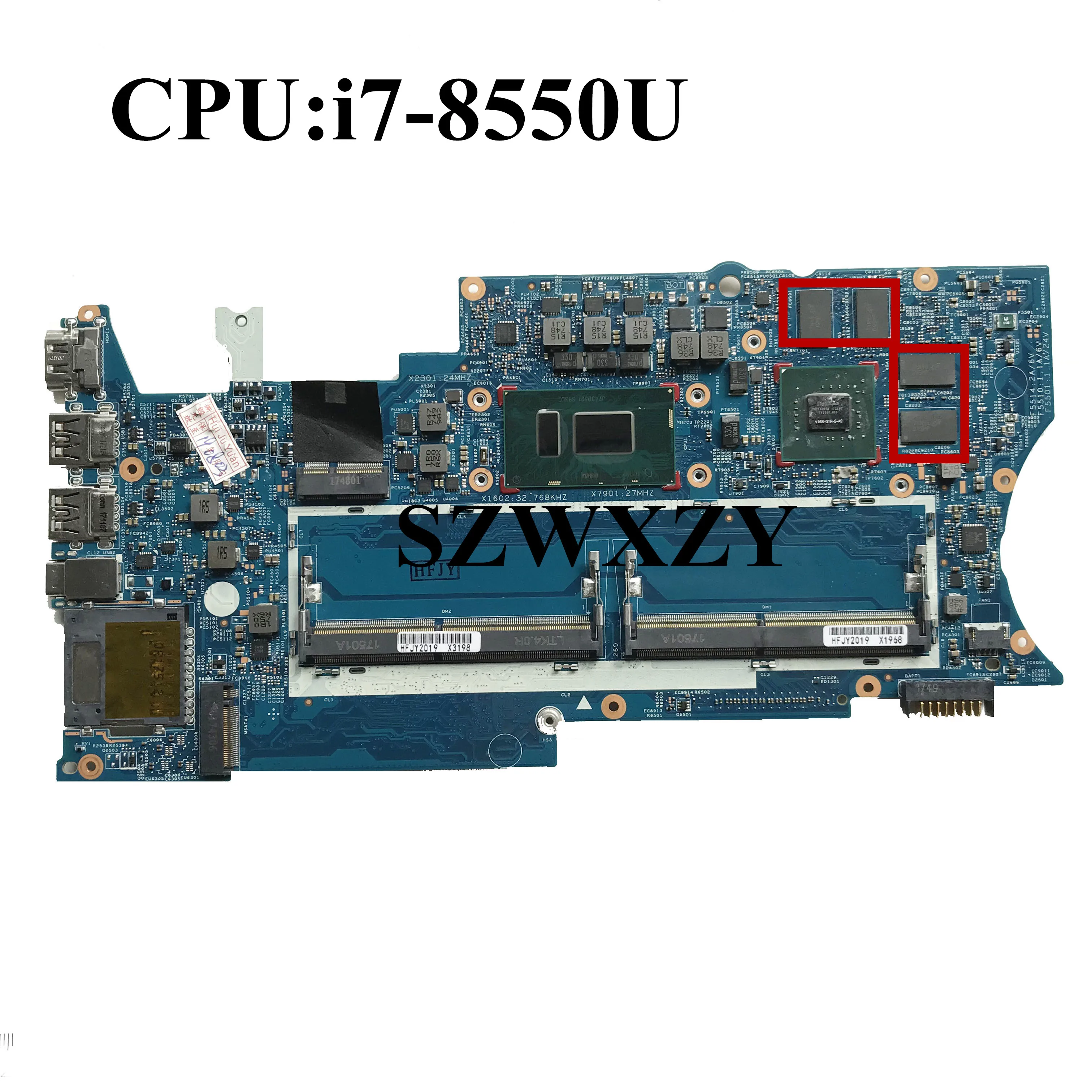 SZWXZY отлично подходит для HP X360 14 BA с I7 8550U DDR4 448.0BZ09.0011 Материнская плата ноутбука 100%