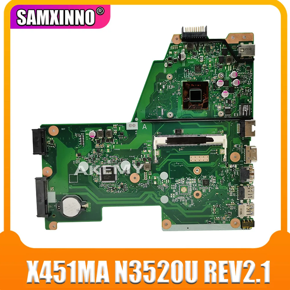 Оригинал для For Asus X451MA материнская плата ноутбука основная REV2.1 N3520CPU 100% полностью