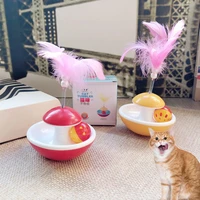 cat supplies toy feather tumbler with sounding bell ball stuff play structure paws games accessories interactive cat products