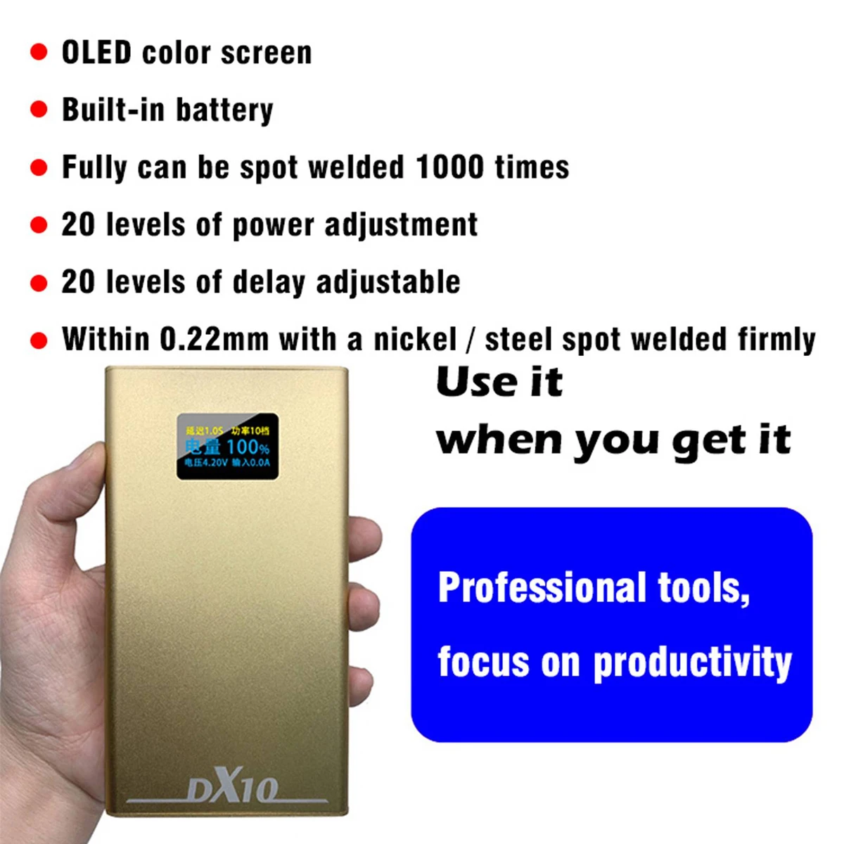 10600mAh Mini Spot Welding Machine For 18650 Battery Welder 20 Gears with Charge-pal OLED Display | Инструменты