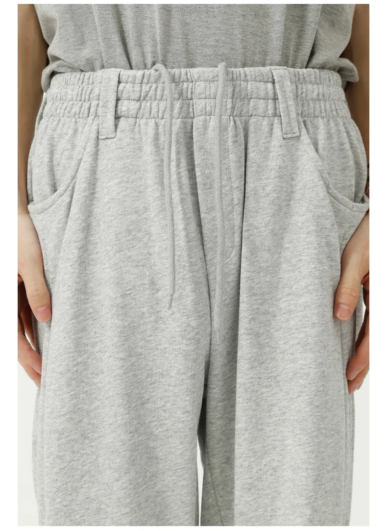 

IEFB Men's Hole Leg Trousers Summer New Loose Solid Color Long Pants Men's Simple Wide Leg Straight Tube Loose Sweatpants 9Y8290