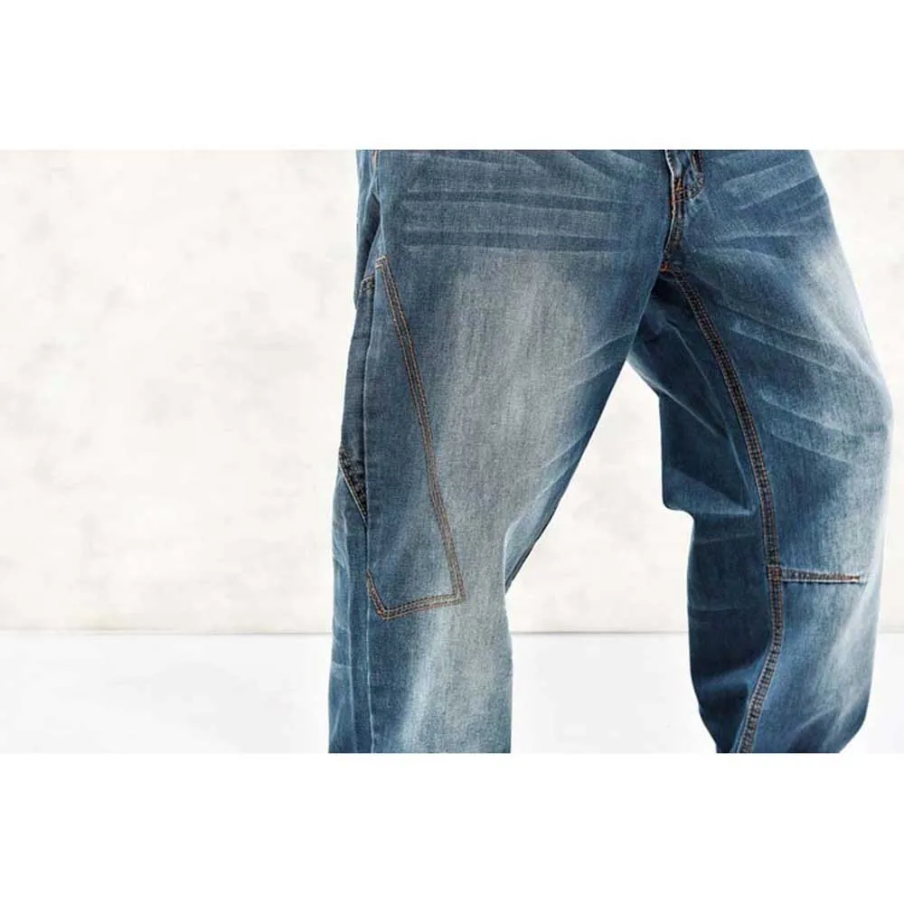 Джинсы мужские свободные с широкими штанинами повседневные брюки султанки из