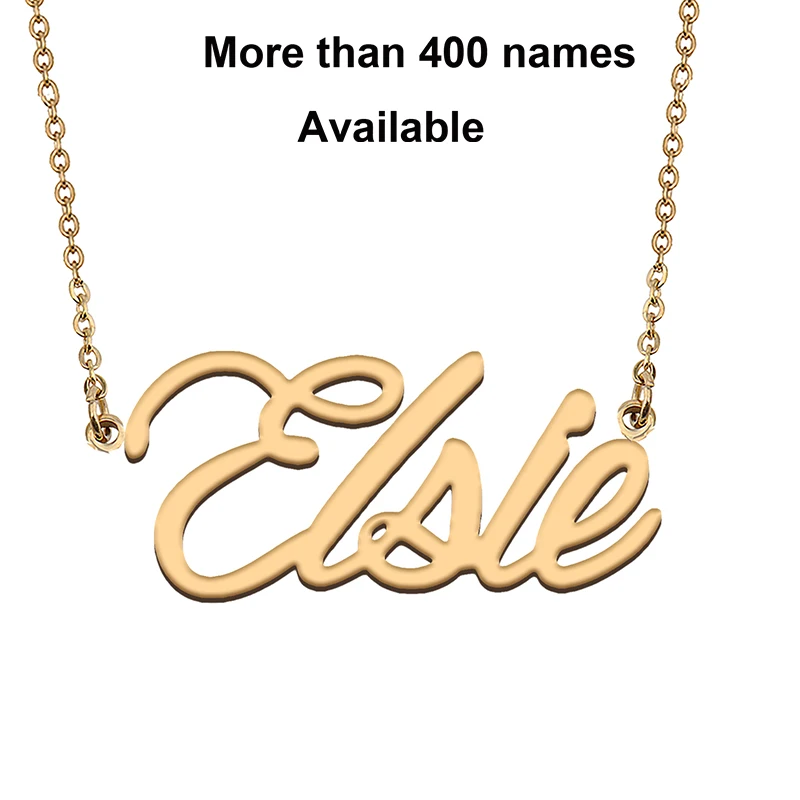 

Cursive Initial Letters Name Necklace for Elsie Birthday Party Christmas New Year Graduation Wedding Valentine Day Gift