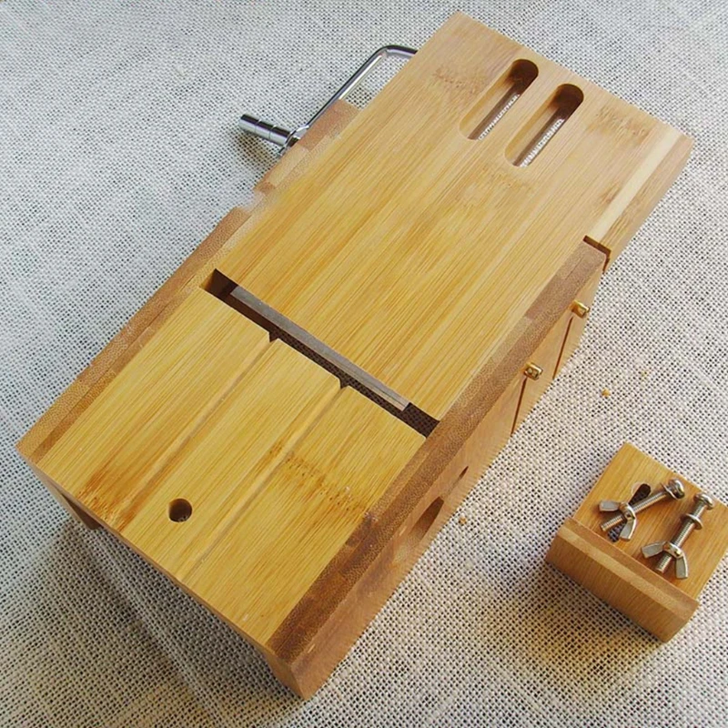Multifunctional bamboo soap mold handmade bread knife oblique grater to make cake cheese 1 Set x Wooden Soap Cutter. |