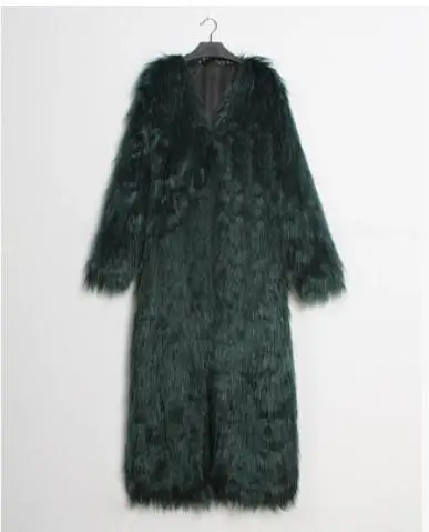 Женская куртка с длинным плавающим мехом пальто большого размера из