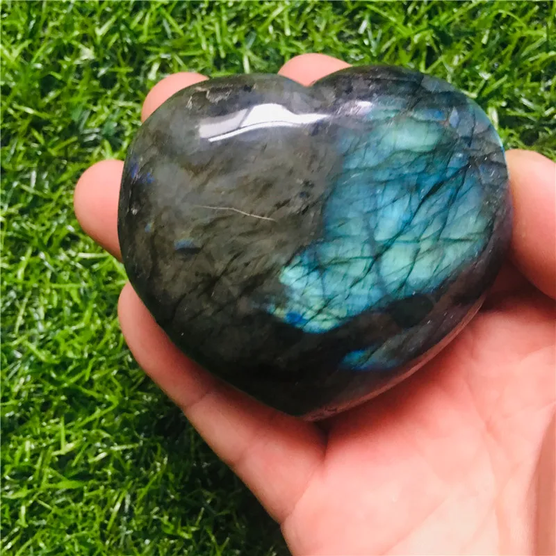 Природный кристалл лабрадор сердце красочное сердце|Камни| |