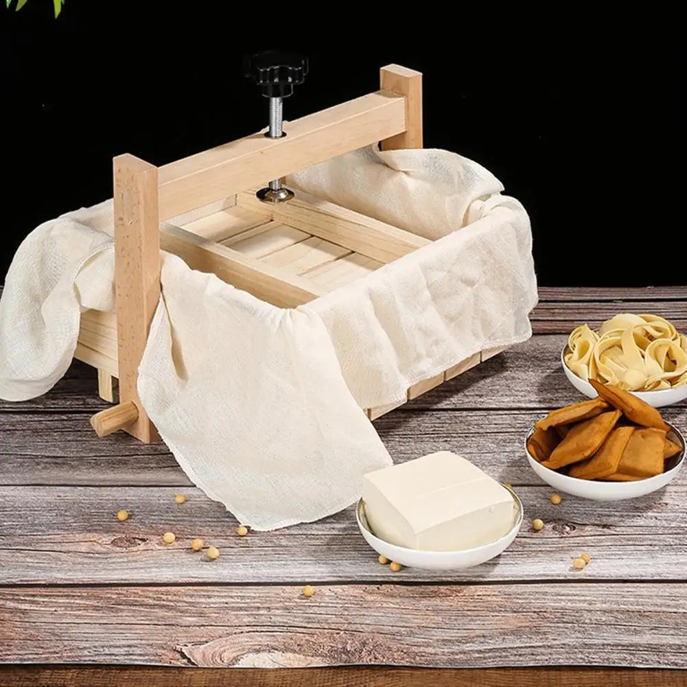 Ручной пресс для приготовления сыра тофу 2 в 1 3 шт. ткани из натурального дерева